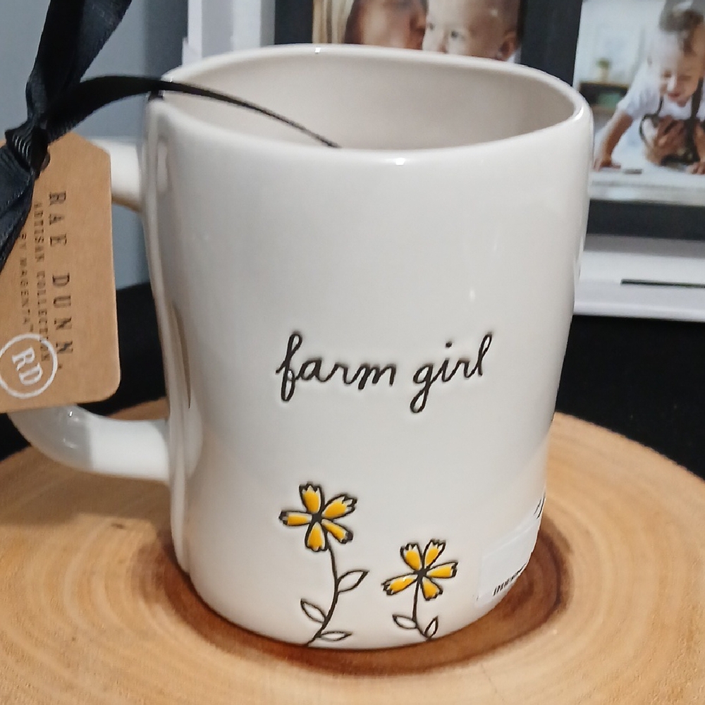 NEW!! Rae Dunn Farm Girl Mug with Floral Design NWT